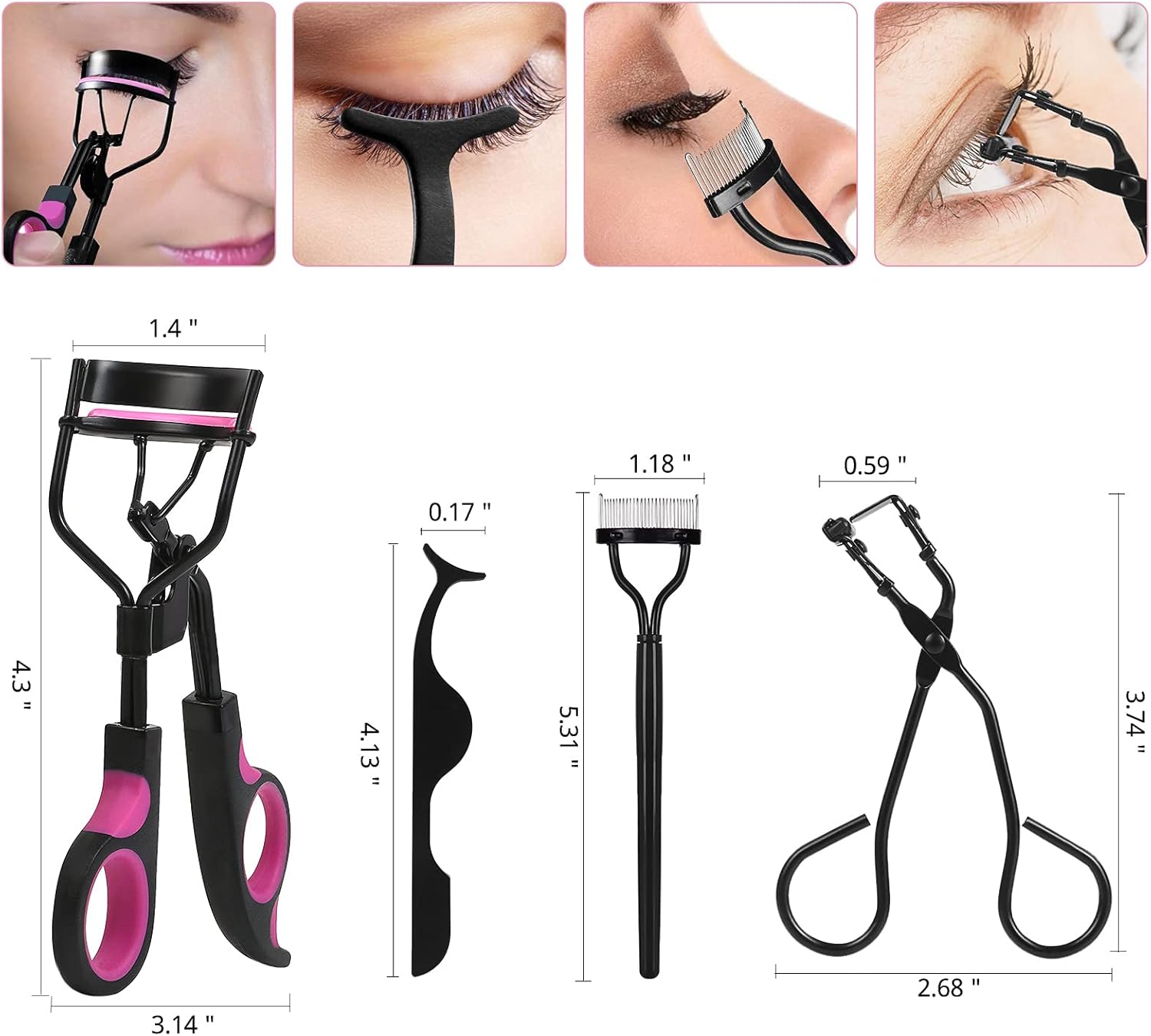Eyelash Curler, Moduskye 7 in 1 Lash Curler Kit with Refill Pads, Partial Curlers Eyelash Extension Clip Comb Tweezers Scissors, Premium Eyes Makeup Tools for Women Long-Lasting Natural Lash Curls : Beauty & Personal Care