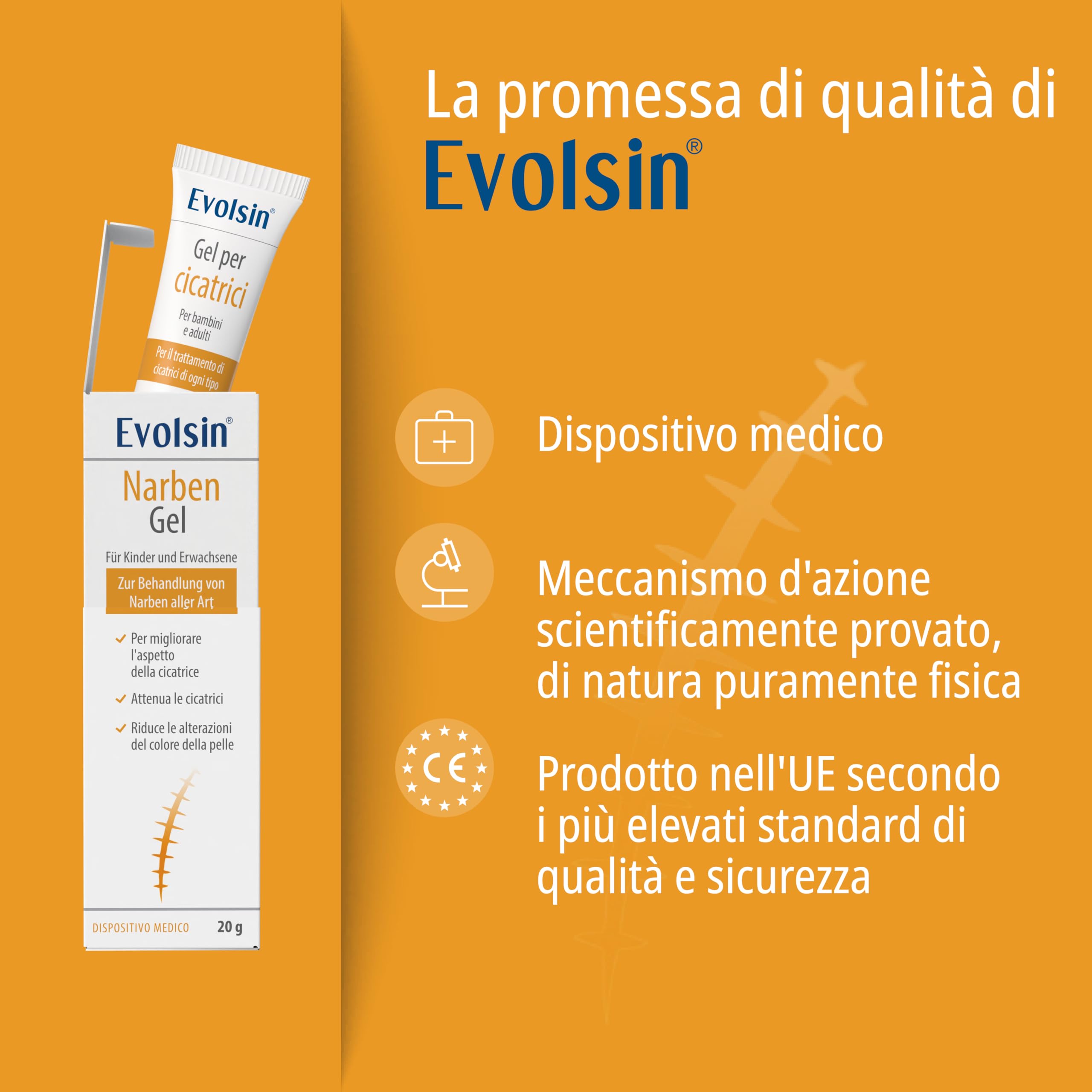 Evolsin Gel silicone per cicatrici 20 g riduce visibilità tensione prurito