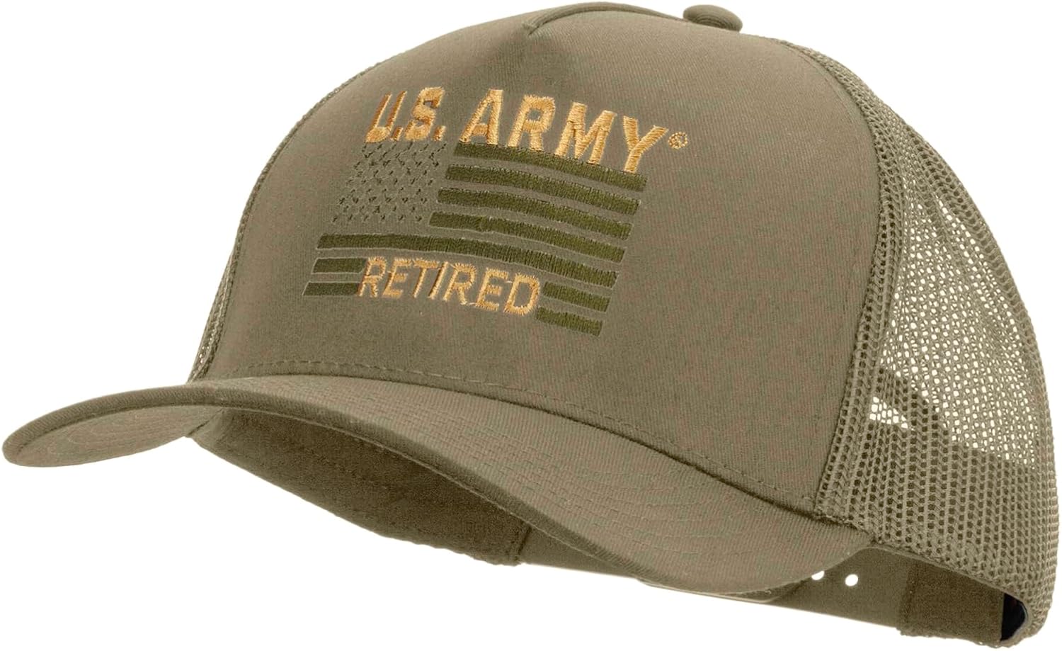 e4Hats.com U.S. Army Retired Flag Embroidered Twill 5 Panel Mesh Back Cap
