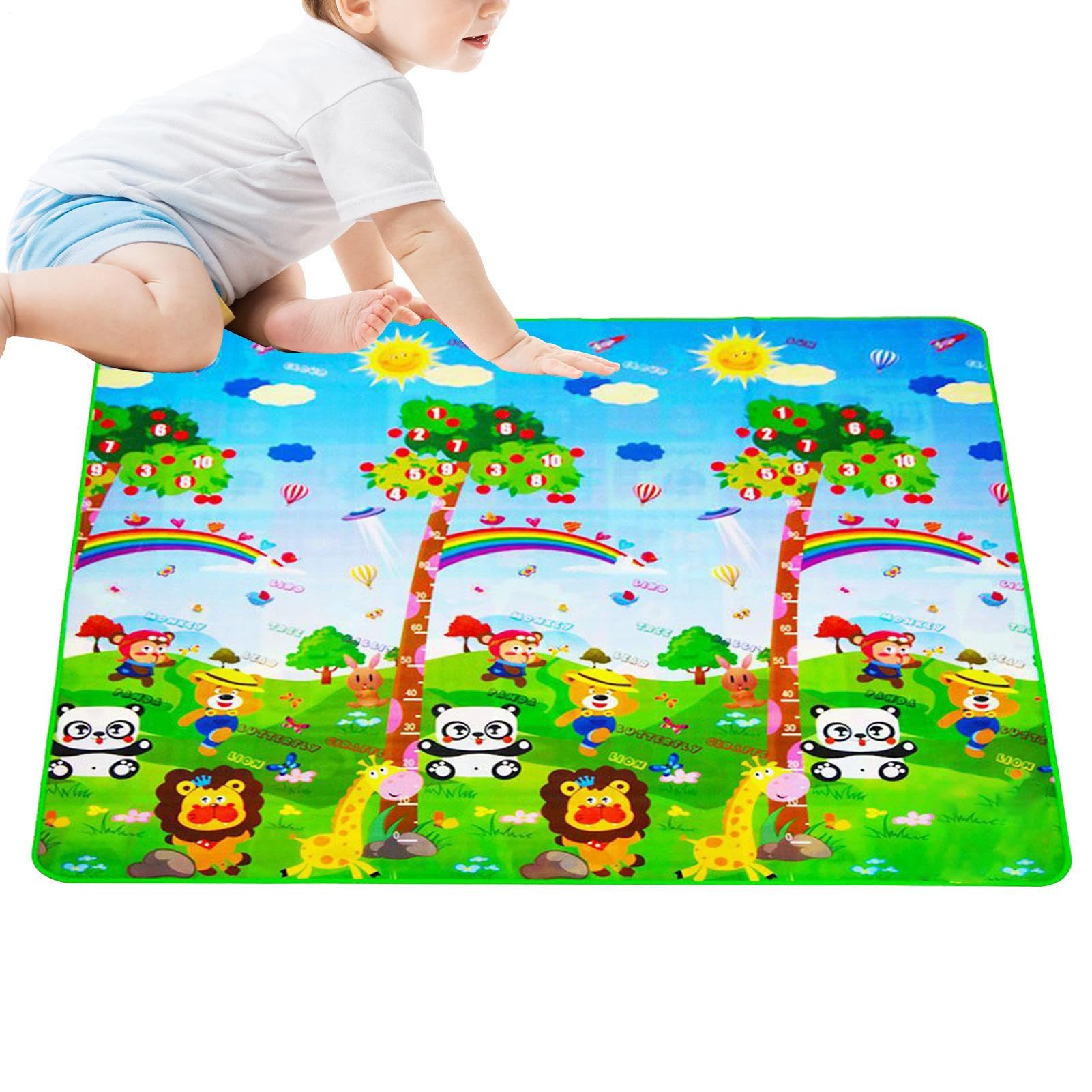 Tapis de jeu enfant double face pour salle de jeux et crèche