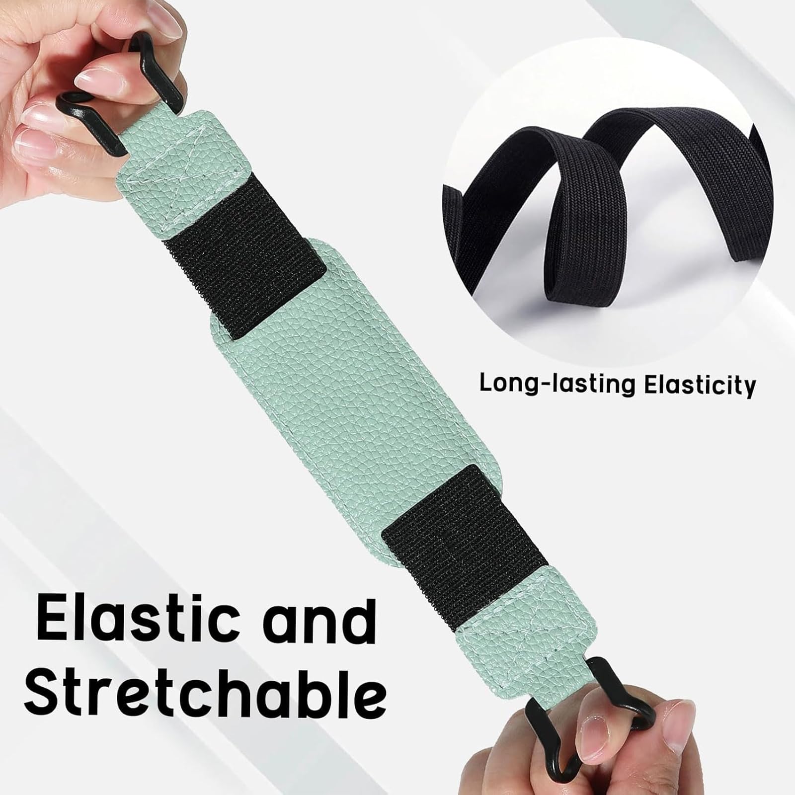 2 PCS Kindle Hand Strap, Kindle Grip, Secure Device Holder for Reading and Gaming, Universal Hand Strap with Patterned and Green Styles ﻿ - 5