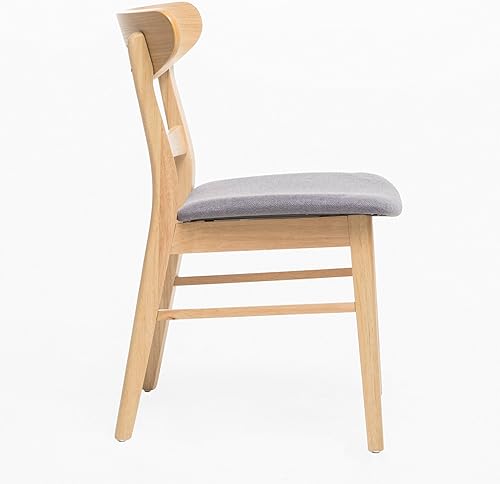 Miniatura 4 de Christopher Knight Home Idalia - Juego de 2 sillas de comedor, acabado gris oscuro y roble