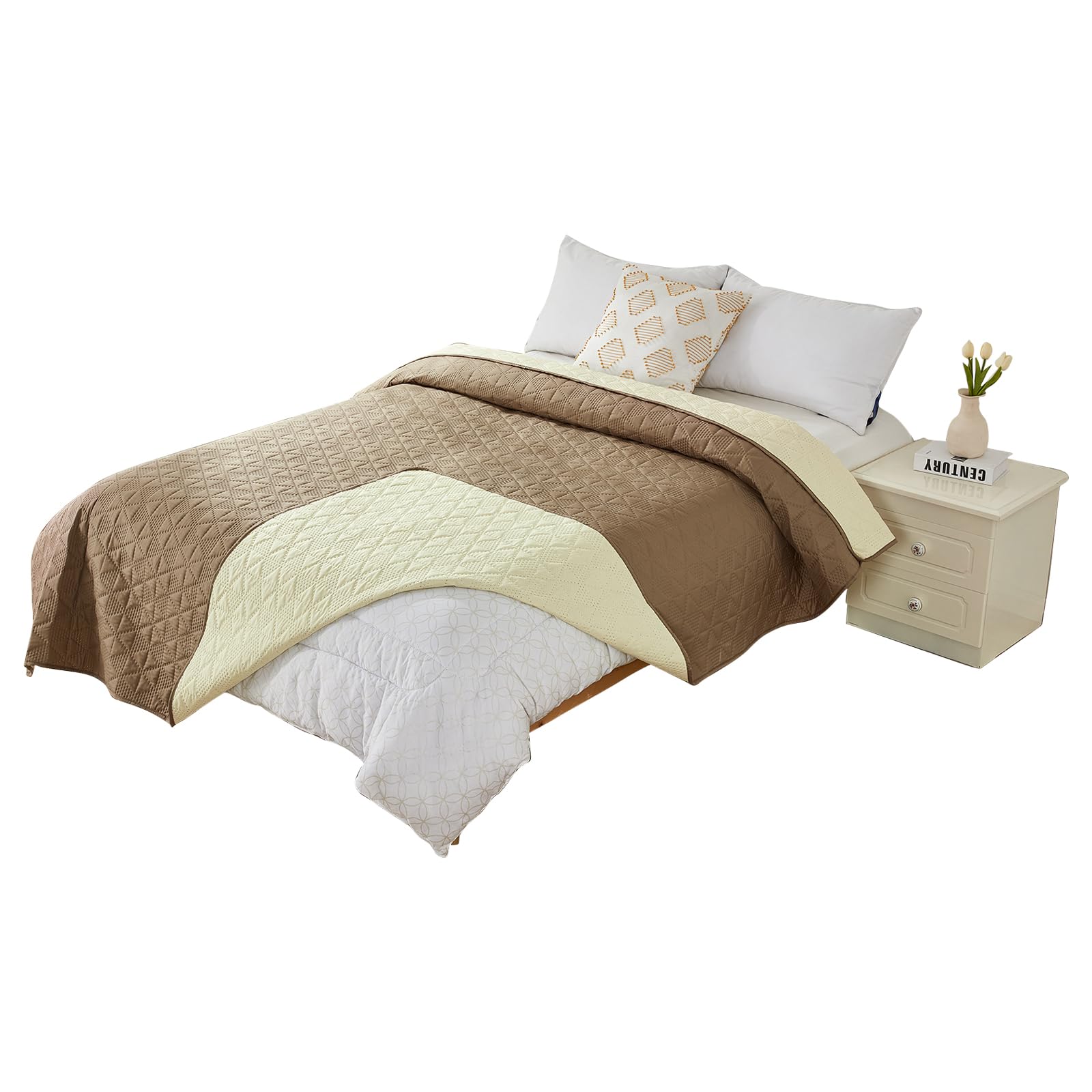 PETCUTE Mantas para Camas para Perros,Mantas Impermeables para Perros para Cama con Fondo Antideslizante,Lavable Funda para Cama de Perro,Protector de Muebles para Niños,Perro,Camel,210 * 305CM