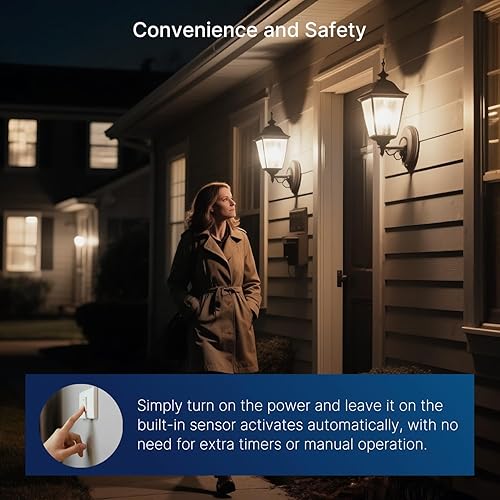 Miniatura 3 de FLSNT Bombilla LED A19 con sensor de atardecer a amanecer, luz diurna de 5000 K, 7 W (60 W equivalente), 800 lúmenes, base E26 de filamento vintage,