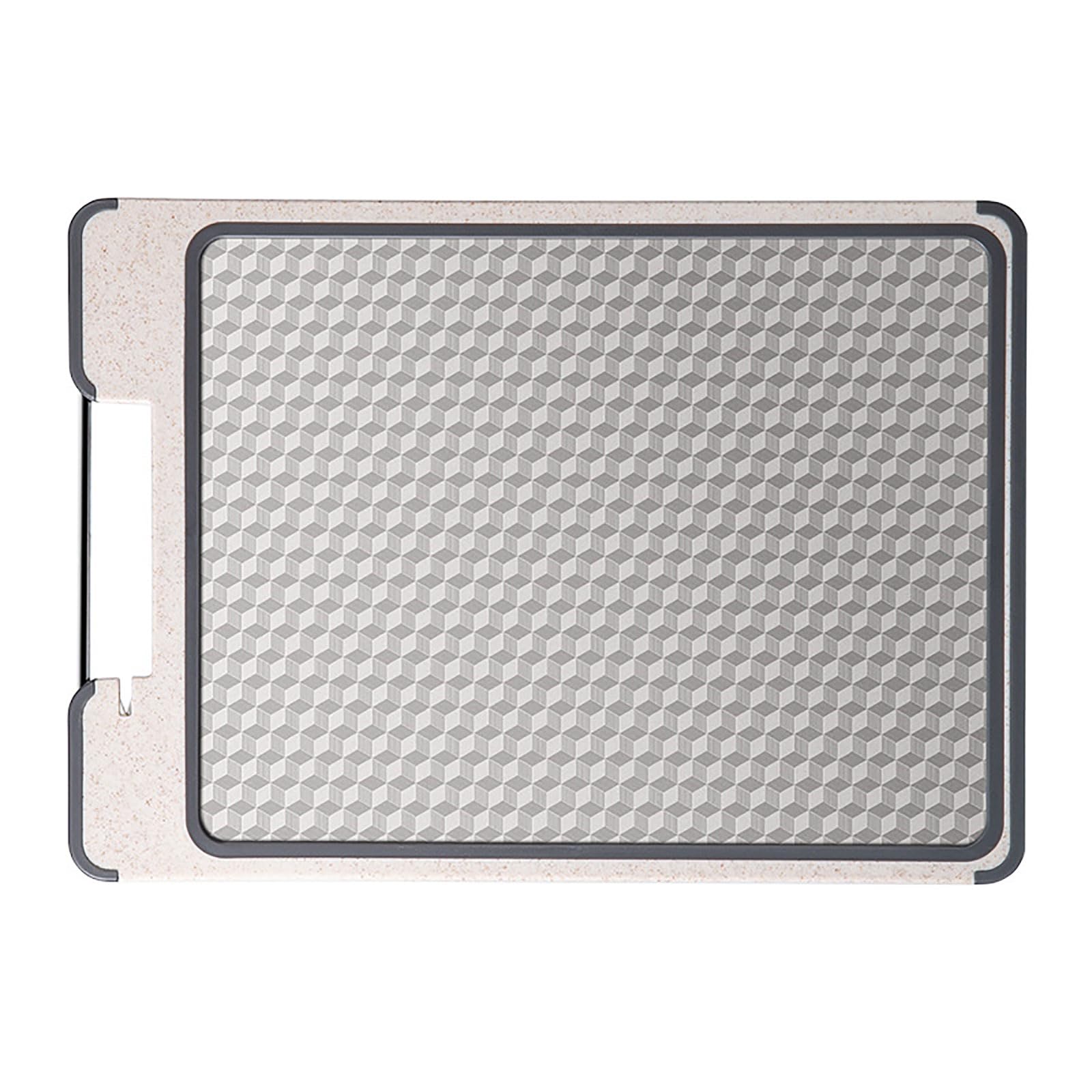 Qusinfc Sided Stainless Steel Cutting Board, Wheat Fiber Construction, Hygienic Grinding Design, for Kitchen Home Camping Double Sided Chopping Board
