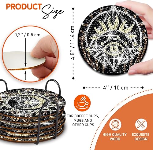 Miniatura 4 de 8 posavasos de pintura de diamantes  Posavasos de arte de diamante  Pintura de arte de diamante del tarot  Regalo perfecto para amantes del tarot,