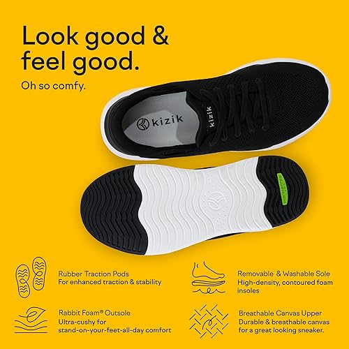 Miniatura 3 de Kizik Lima Comfortable Breathable Knit Slip On Sneakers - Easy Slip-Ons Walking Shoes for Men, Women and Elderly Stylish, Convenient and