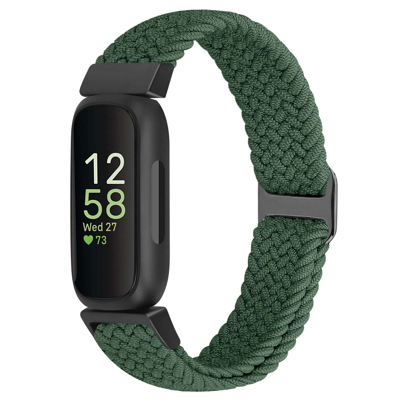 KIBDSNG Adjustable Braided Watch Strap Compatible with Fitbit Inspire 3/Inspire 2/Inspire HR/Inspire/Ace 3/Ace 2, Nylon Elastic Sport Loop Replacement Wristband for Women Men
