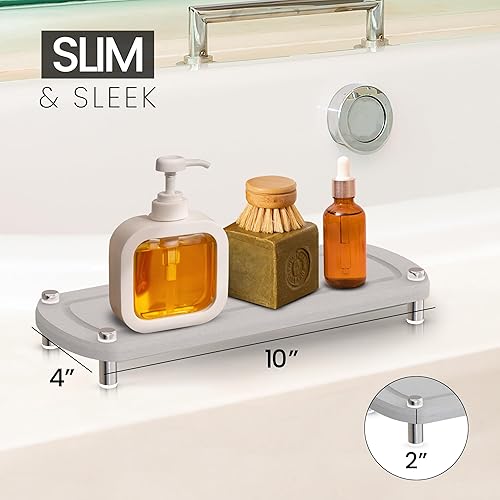 Miniatura 6 de Organizador de fregadero para el hogar  Tierra de diatomeas  Carrito de fregadero de piedra de secado rápido  Soporte de jabón para cocina