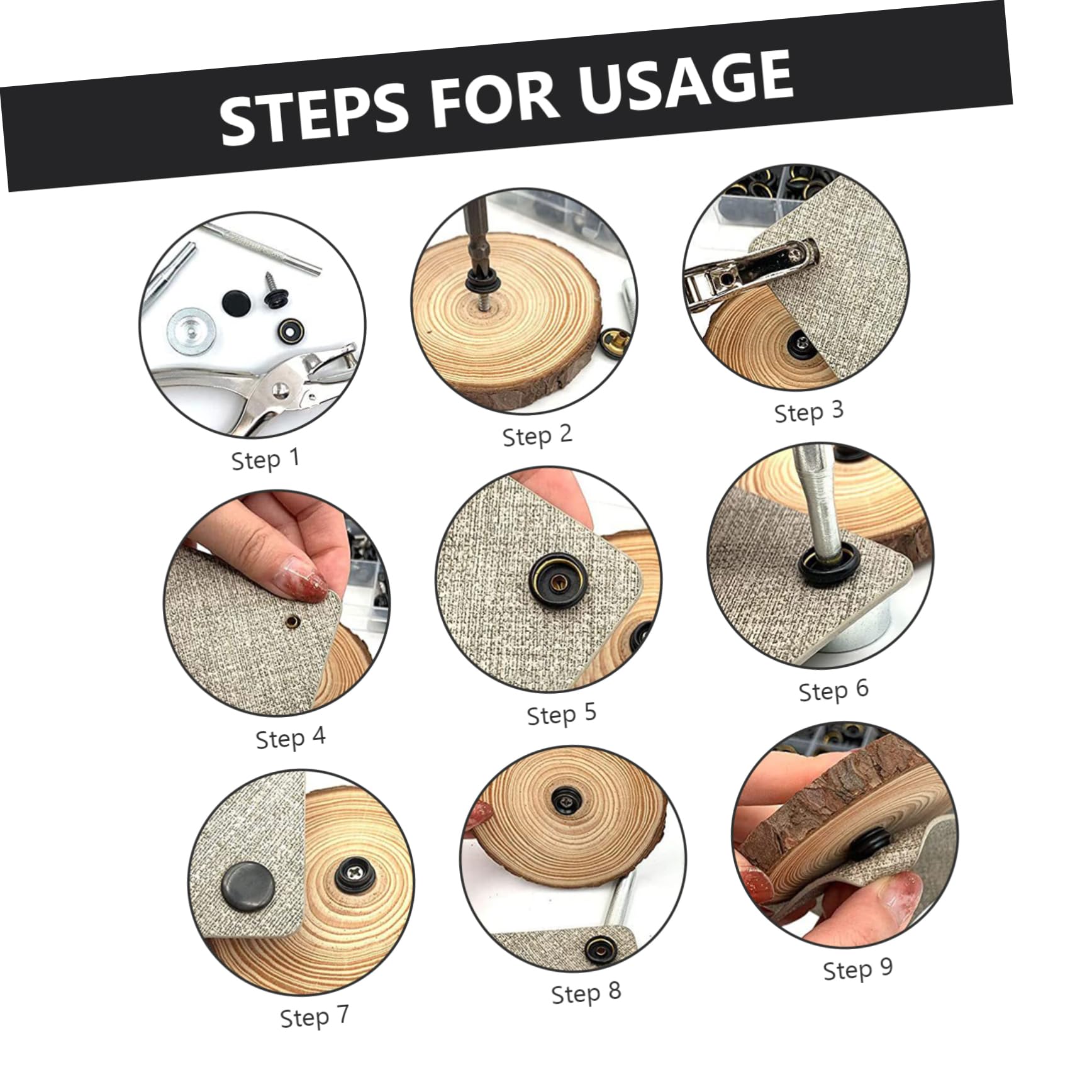 Tofficu 1set Completo Di Bottoni Chiusura Rapida Metallo Per Tessuti Kit Di Fissaggio Shirt Giacche Borse e Artigianato Con Viti Facile Installazione e Rimozione