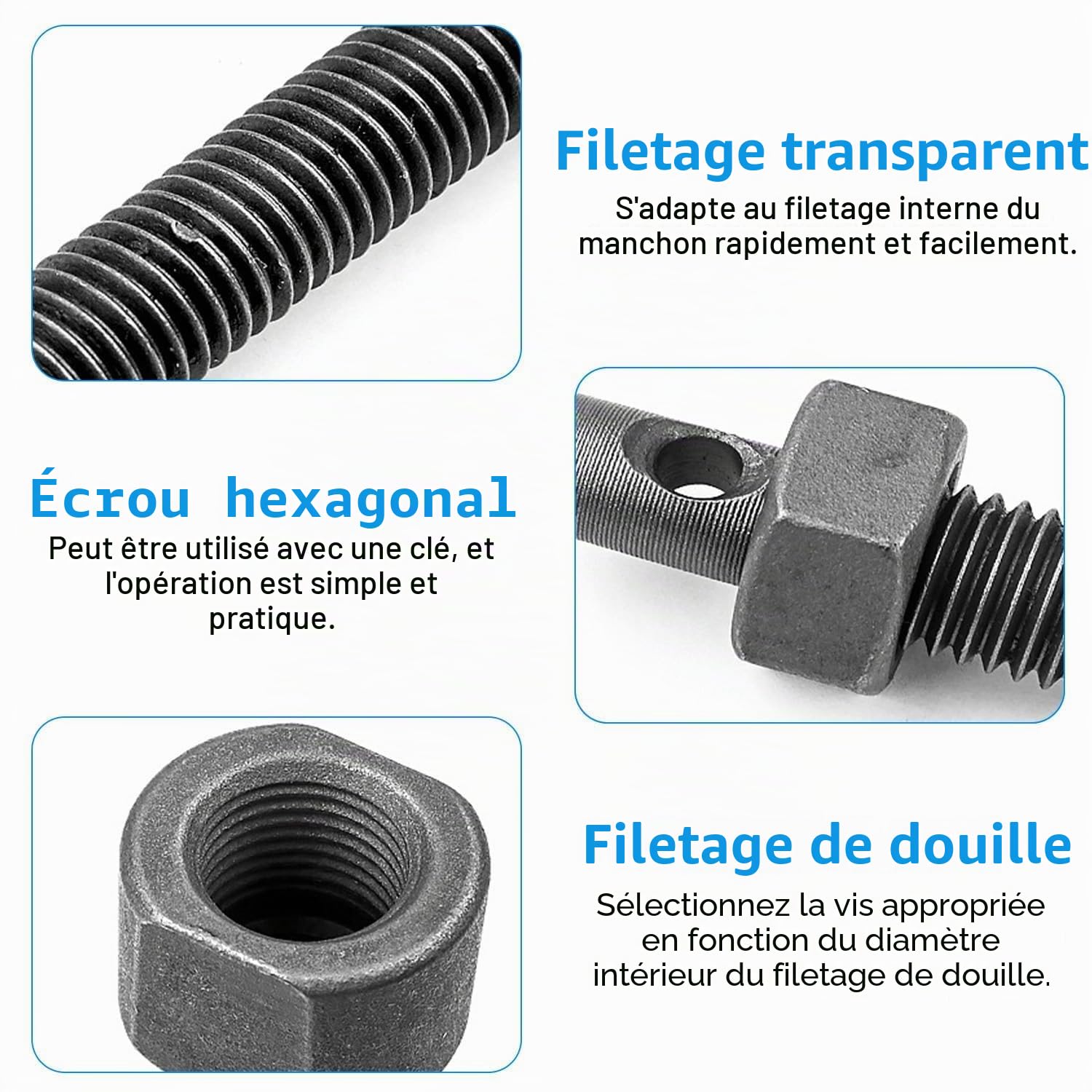 QZQUFJ 8 Pièces Extracteur de Roulement, Extracteur de Roulement Interieur, Kit D'outils de Démontage Extracteurs de Roulement, avec Clips Ouverts de 5 Tailles 9-23 mm, Extracteur Roulement Interieur