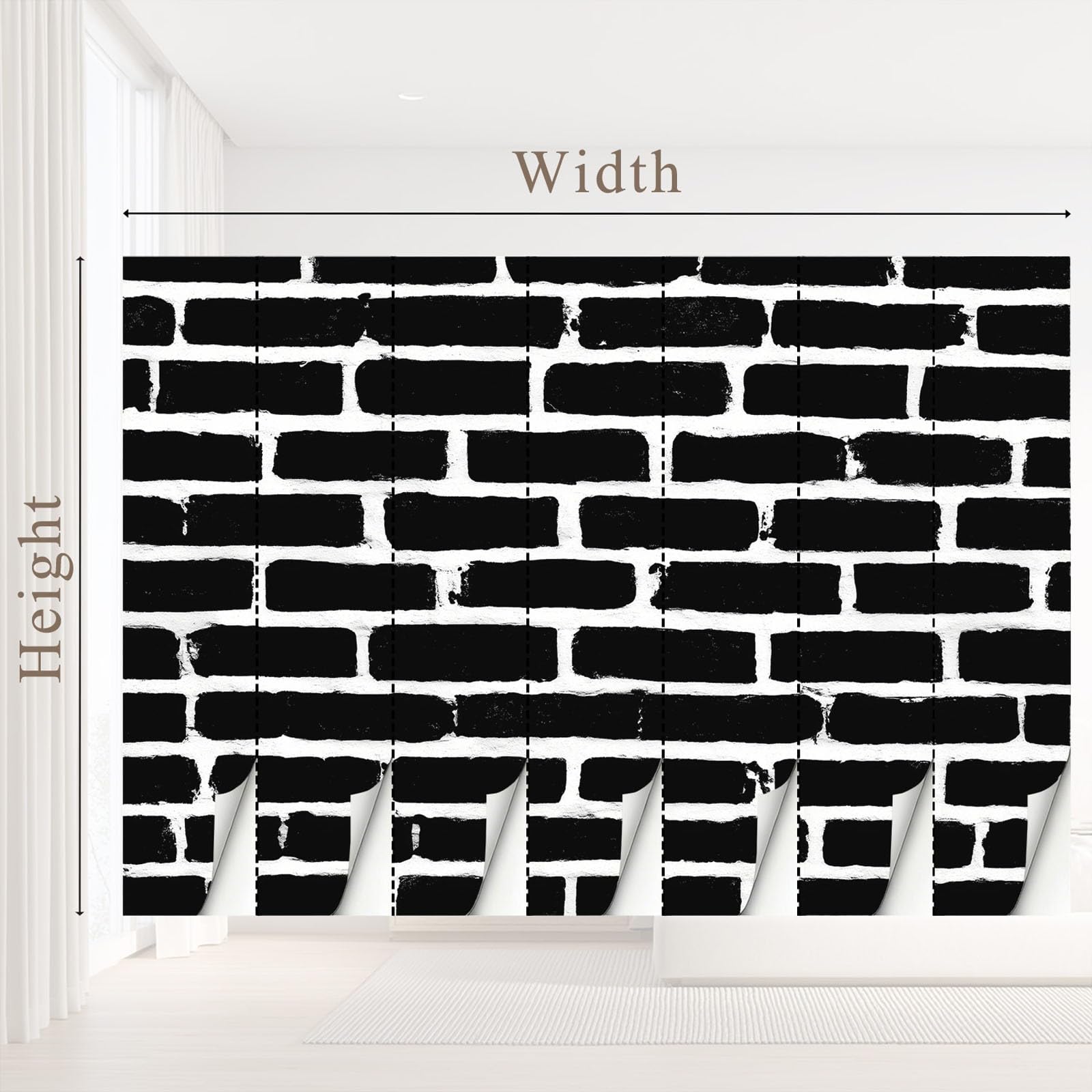 Minimalistyczna tapeta 3D, przemysłowa, 400 x 280 cm, mural, czarno-biała cegła, tapeta do sypialni, przedszkola, malowniczego ogrodu, wisząca