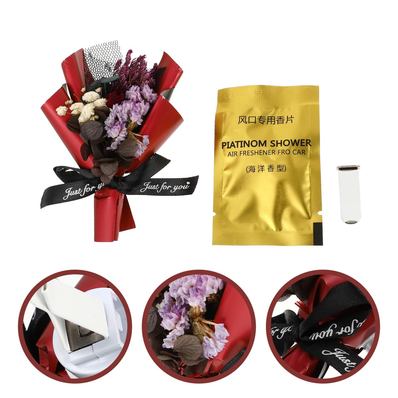 iplusmile 4pezzi Fioriera Profumata Per Auto Con Clip Decorativa Diffusore Aria Con Bouquet Immortale Per Ventilazione Accessori Eleganti Per Auto e Decorazioni Per Ambienti Domestici