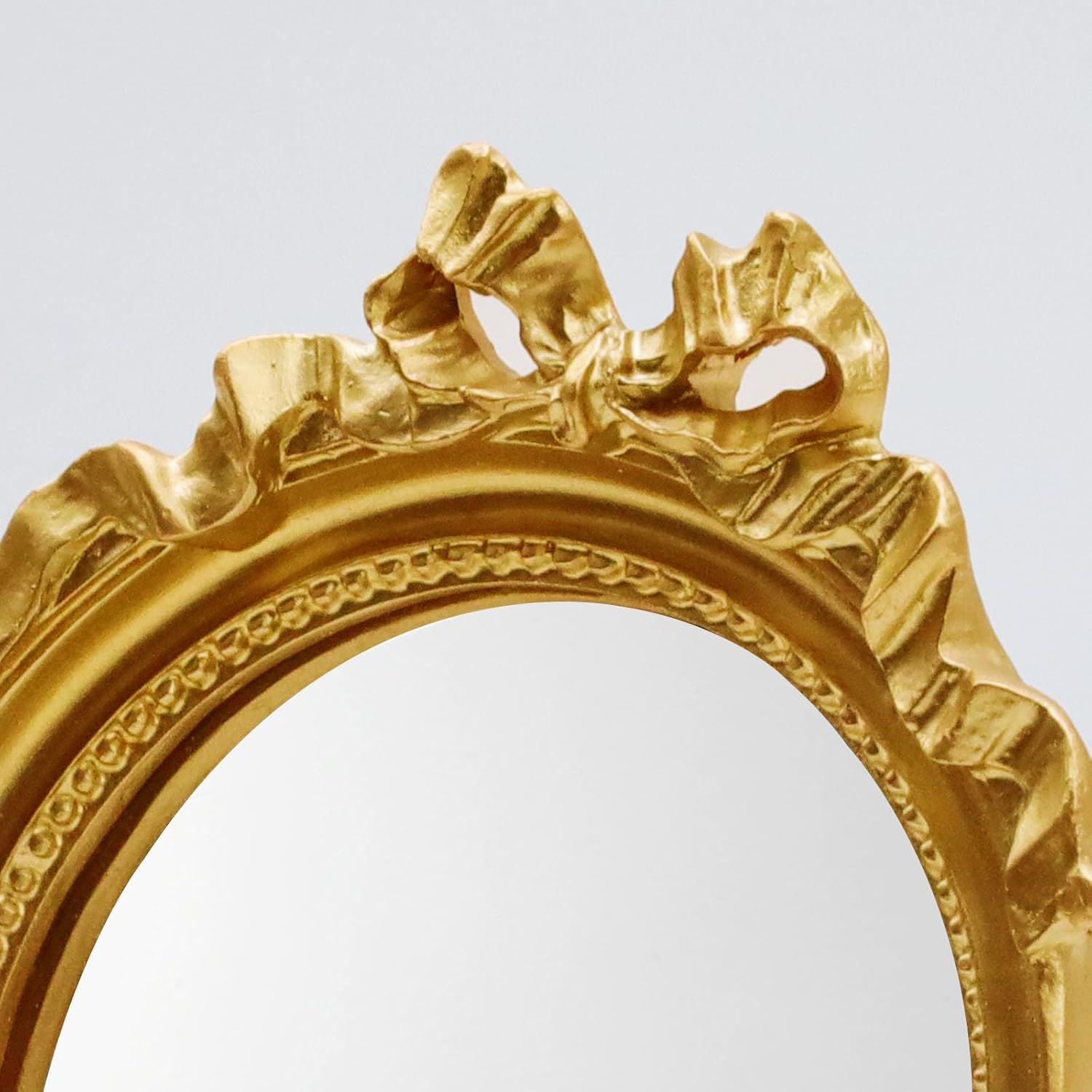 Espejo de pared vintage, espejo colgante decorativo de 4.2 pulgadas de diámetro, pequeño espejo de pared redondo dorado 7