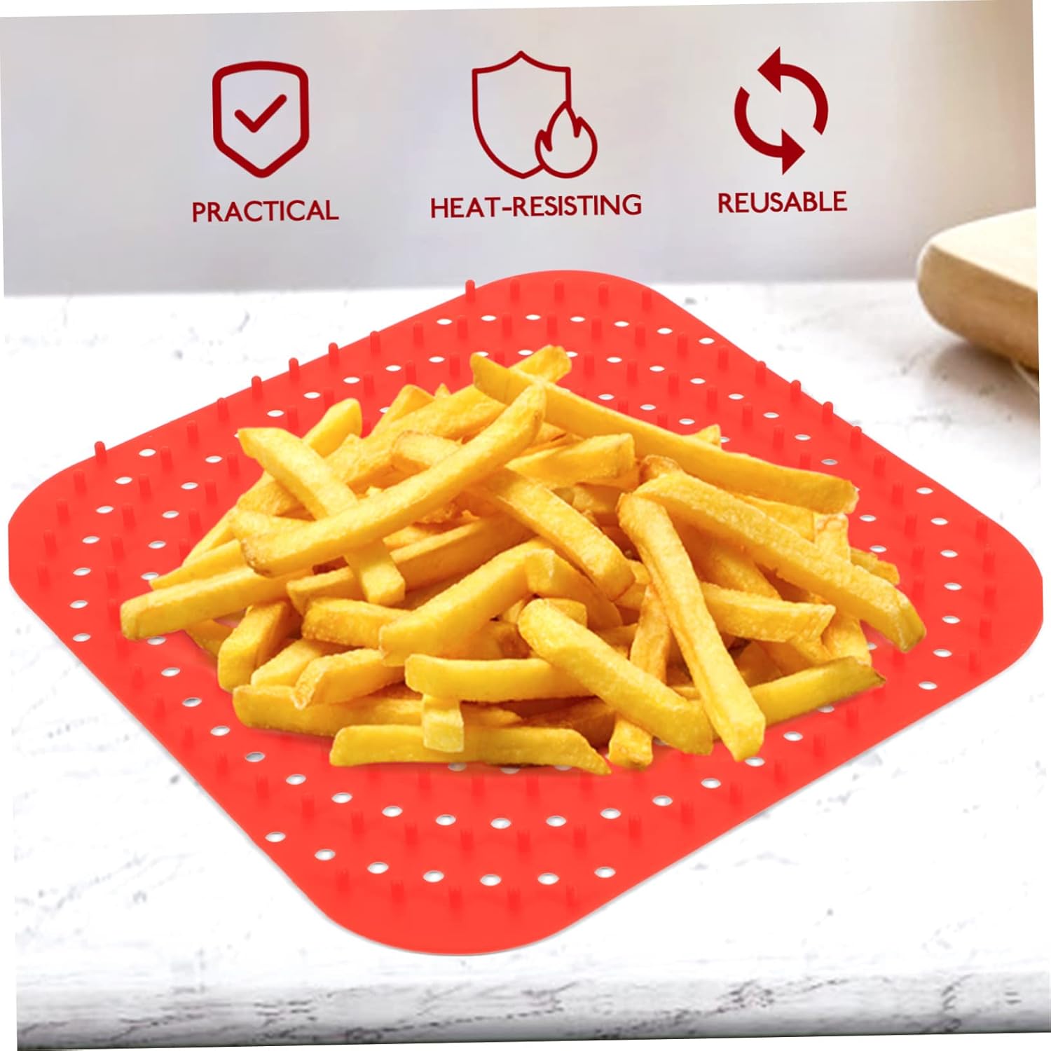 Zerodeko 4pcs Air Fryer Accessories Silicone Baking Liner Washable Mat for Air Fryer