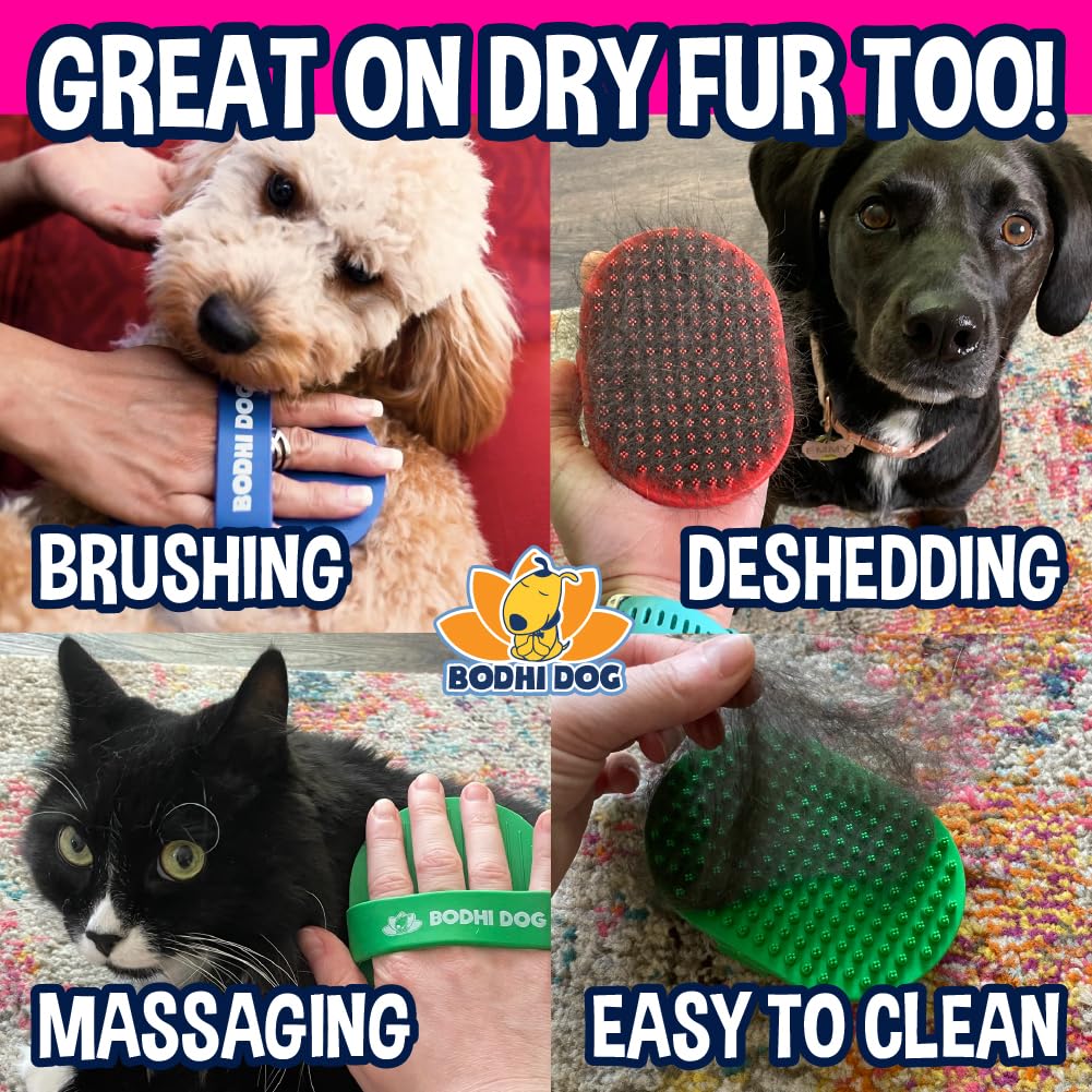 Bodhi Dog Shampoo Brush - Pet Grooming & Bath Supplies for Cats and Dog Bath Brush for Long & Short Hair - Premium Scrubber for Shower, Bathing & Massage - (One Pack, Pink) - image 5