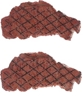 2pcs Food Model Steaks Simulation Food Toys Steak Display Photo Prop Simulation Meat BBQ Accessories for Grill Educational Toy Simulated Steak Simulated Food Toy Brown Plastic CORHAD