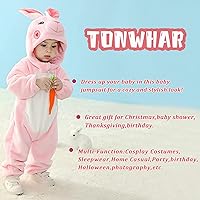 Vista 20 de TONWHAR - Mameluco con capucha, fantástico disfraz infantil de varios animales, como tigre o dinosaurio Multi