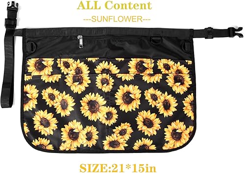 Miniatura 10 de Delantal impermeable para mujer con 7 bolsillos, delantal de camarera de poner y quitar rápidamente, delantal de trabajo para barista