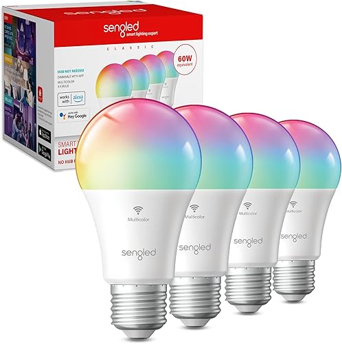 Sengled Bombillas inteligentes G2 Wi-Fi Bluetooth, bombillas inteligentes que funcionan con Alexa y Google Assistant, bombillas LED que cambian de
