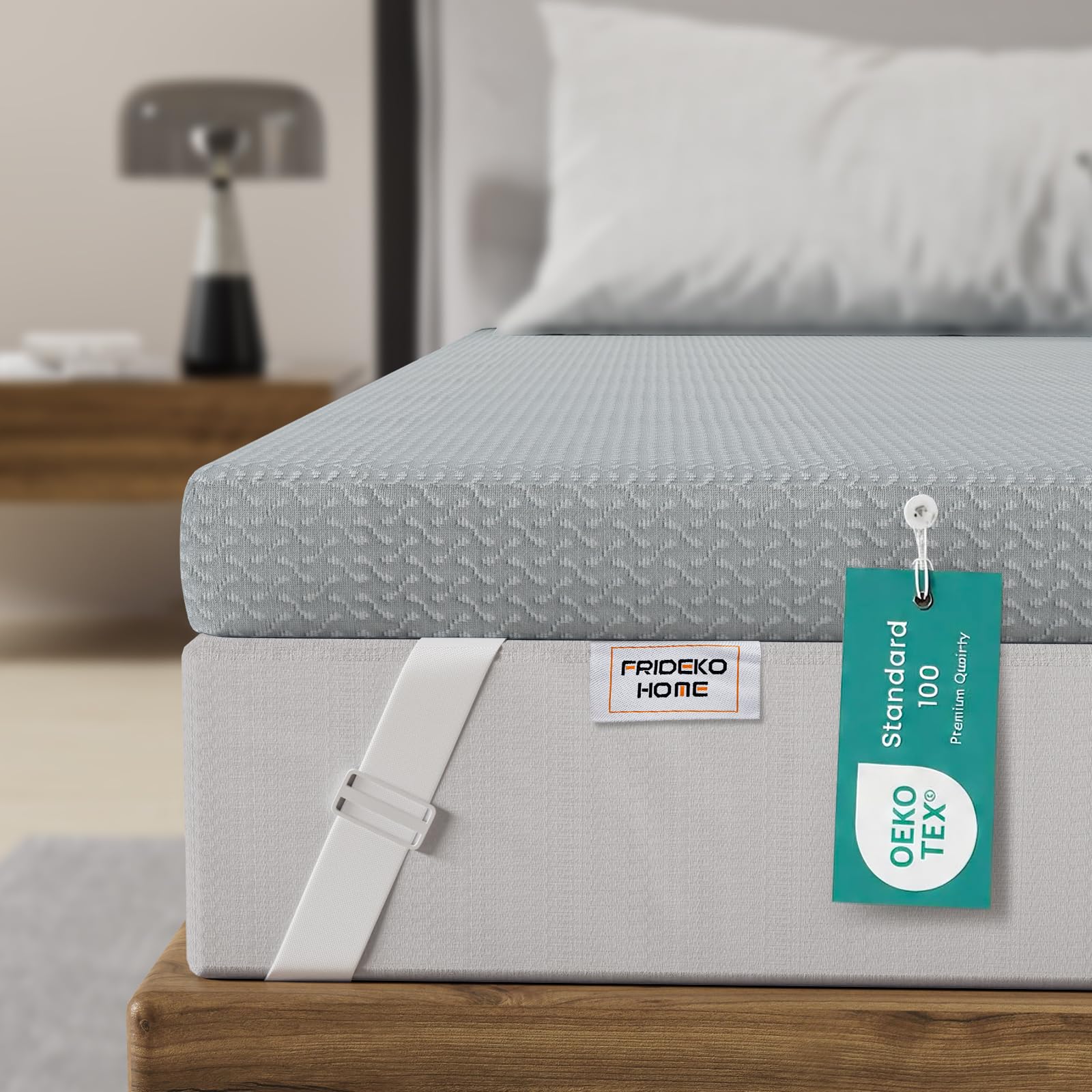 FRIDEKO 7cm Dual-Layer Memory Foam Mattress Topper Kingsize Bed, 150x200cm