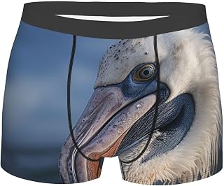 Realistic Pelican Men'S Underwear Boxer Briefs,Breathable Underwear Fly With Built-In 3d Pouch For Men