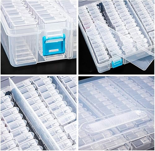 Vista 33 de ARTDOT 56 contenedores de almacenamiento para kits de arte de diamantes para adultos, paquete de 2 contenedores portátiles de almacenamiento