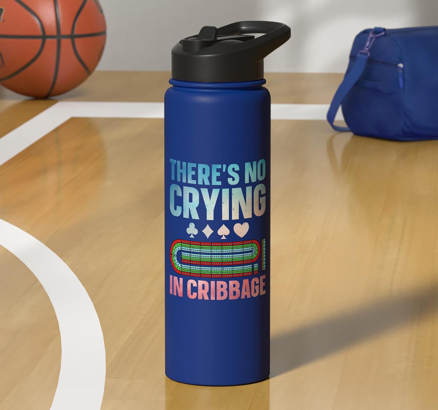 Cribbage Design For Men Women Cribbage Player Cribbage Lover Stainless Steel Insulated Water Bottle