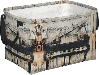 Sheet Music Print Collapsible Storage Basket Bins