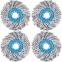 Primeway® Polyester Water Absorbent Microfibre Spin Mop Refills | Dense Replacement Mop Heads | Floor Pocha Mop Cloth | XL | 38cm | 115 Grams Each | 4 Pcs (Grey)