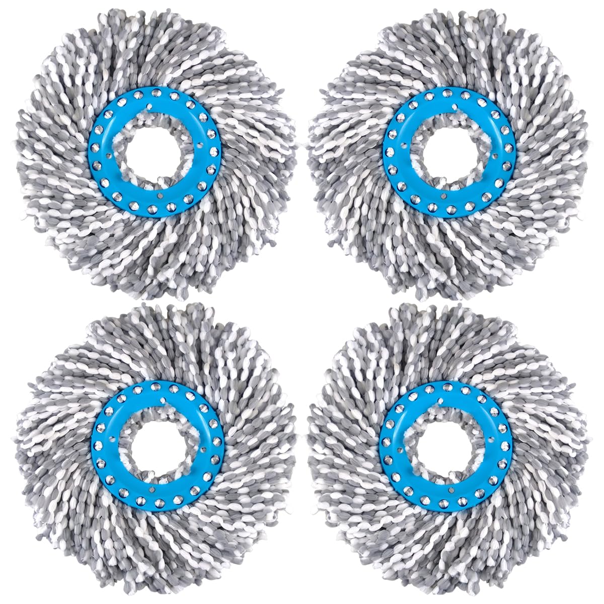 Primeway® Polyester Microfibre Replacement Mop Head | Extremely Water Absorbent | 130g Each Refill | 38cm Microfiber Diameter | Pack of 4 | Grey (B0D975WTG9) Amazon Price History, Amazon Price Tracker