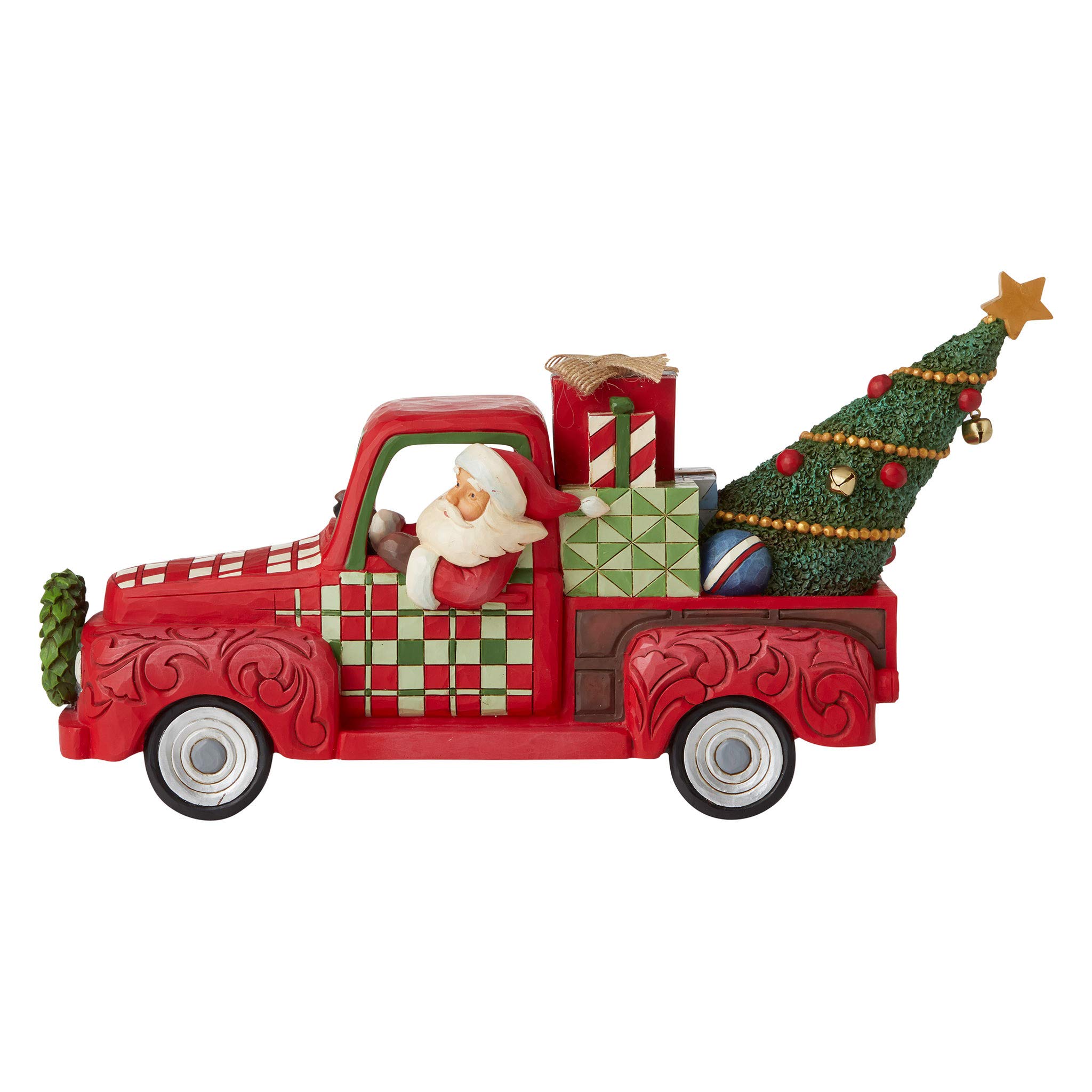 Père Noël dans un camion rouge : revivez vos souvenirs d'enfance avec Jim Shore