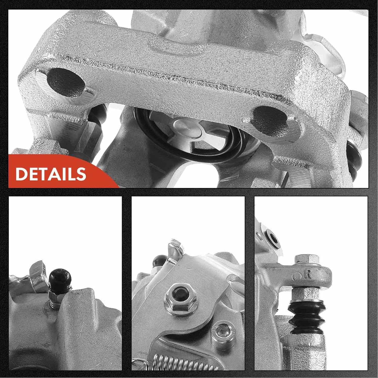 A-Premium Rear Disc Brake Caliper Assembly with Bracket Compatible with Toyota Models - Prius 2010-2015, Prius Plug-In 2012-2015, L4 1.8L, Hatchback, 2PCS
