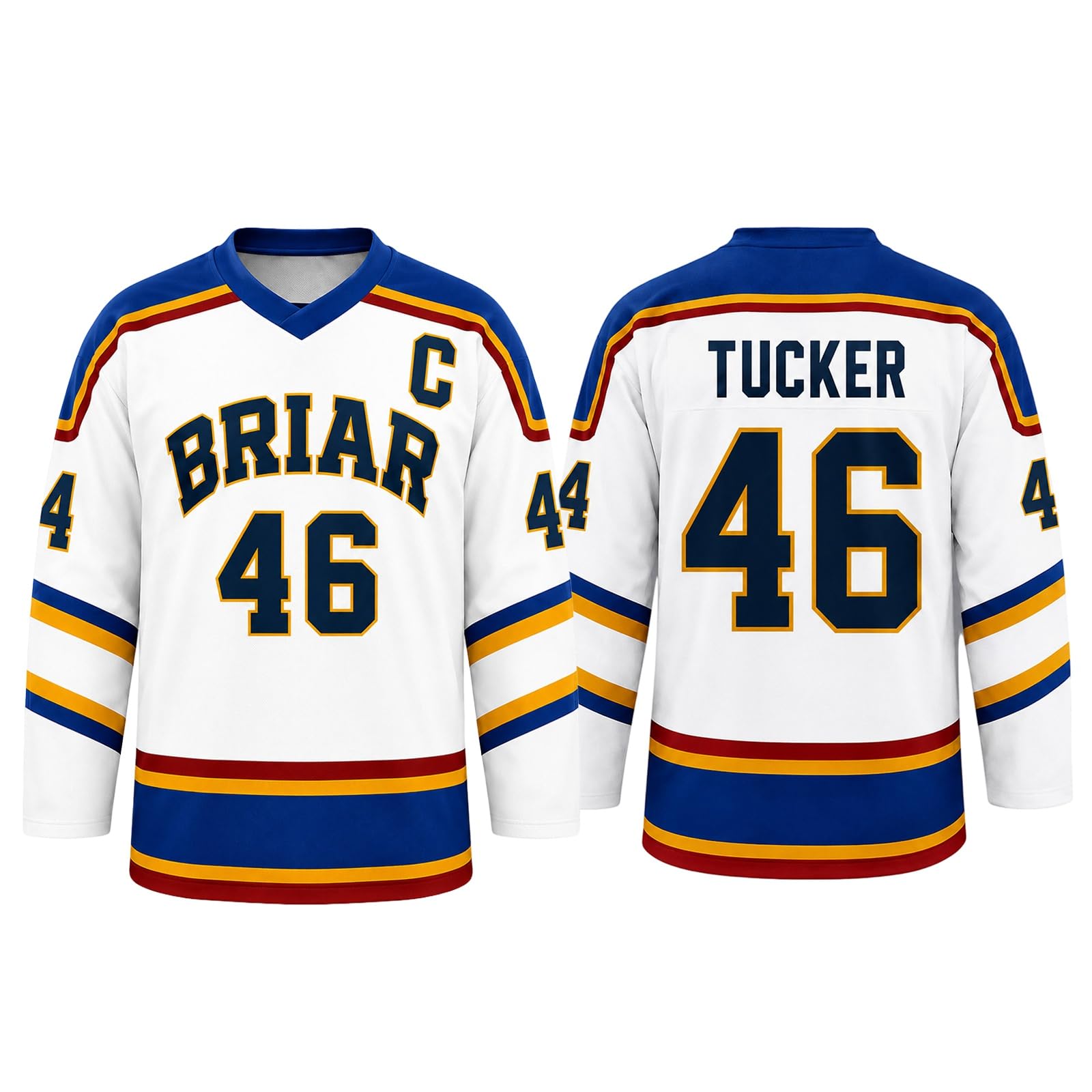 Off Campus Merch Off Campus Hockey Jersey Graham 44 & Logan 22 & Tucker 46 & Di Laurentis 66 Briar U Jersey Shirts Unisex Long Sleeve Briar Hockey Shirts for Fans 02-Royal Blue 3XL