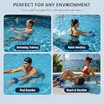 2 Pcs Foam Aquatic Cuffs Exercise Equipment - Water Aerobics Fitness Ring with Adjustable Webbing Water Ankles Arms Belts for Swim Fitness Training