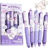 Purple Cute Rabbit Erasable Gel Pens,Cartoon Purple cute rabbit Ballpoint Pen Set,Blue Ink Retractable Erasable Ballpoint Pens with Soft Grip,Erasable Gel Pens,Cu/te Stationery & Pur/ple ra/bbit Gifts
