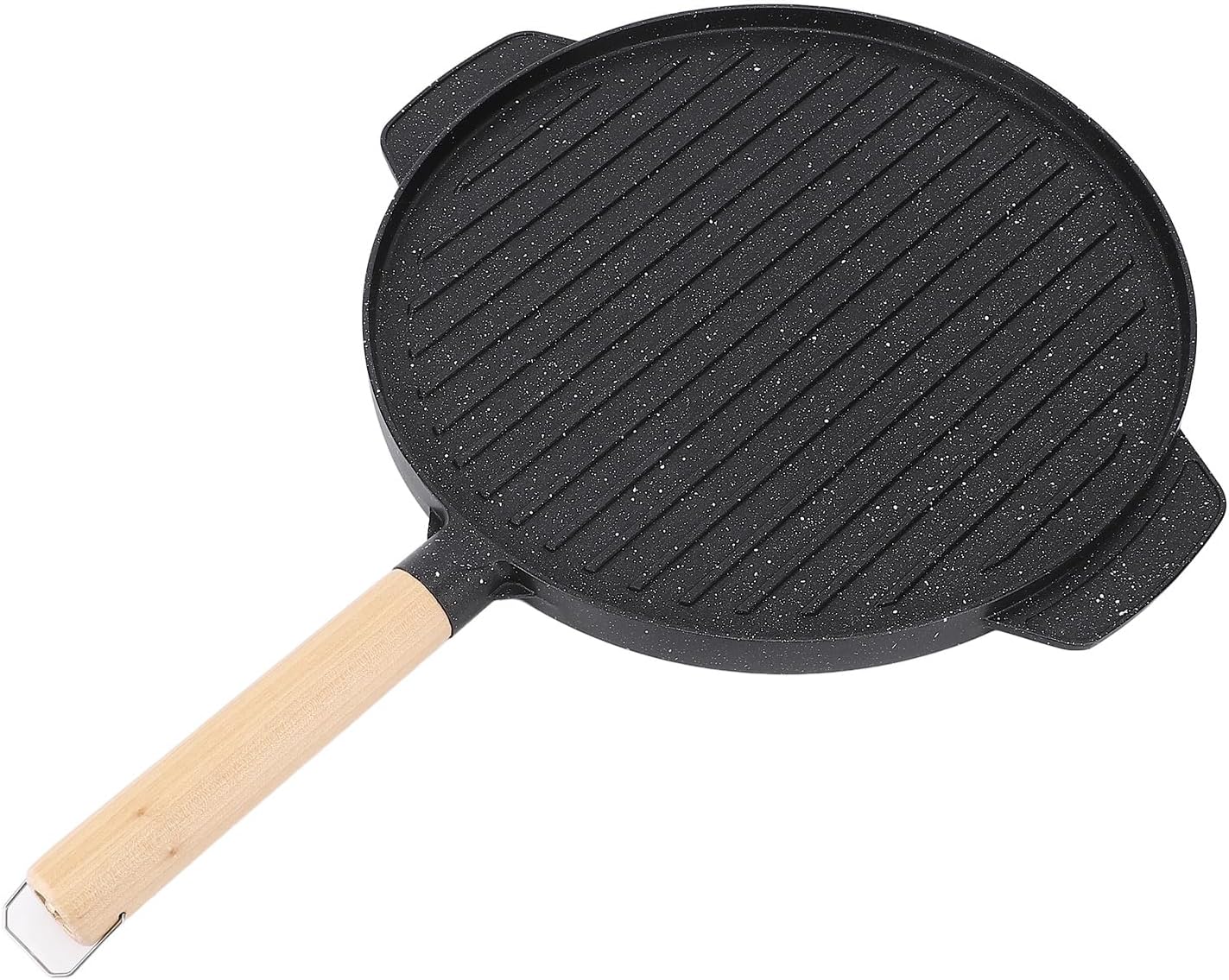 Non Stick Grill and Griddle Pan, BBQ Grill Pan Double Sided Griddle Plate Steak Pan for Stove Tops, Versatile Skillet for Indoor Cooking Outdoor Grilling (L)