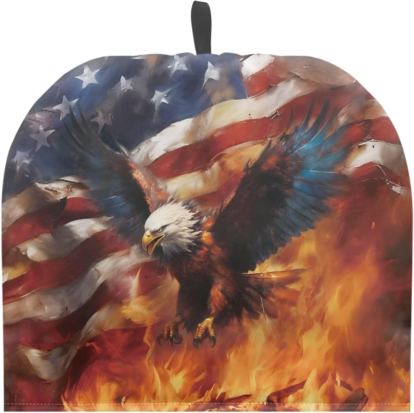 Tea Cosy Tea Pot Cozies Cover Insulating Keep Warm Teapot Dust Cover Gift for Holiday Home Party Decor July 4th Patriotic American Flag Eagle Flame Print