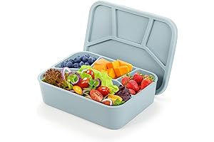 4-Compartment Silicone Bento Box: Leakproof, Unbreakable, and Versatile