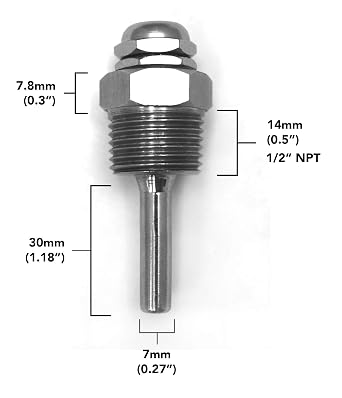 Atlas Scientific PT-1000 30mm Temperature Thermowell -273C to 1300C