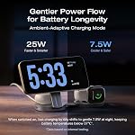 EF ECOFLOW Mag rapide 3-in-1 Support de chargeur sans fil magnétique, Qi2.2 35W Station de recharge rapide pliable Compatible avec MagSafe pour iPhone 17/16/15 Series, Montre Apple & AirPods (Pas une banque de puissance) Noir