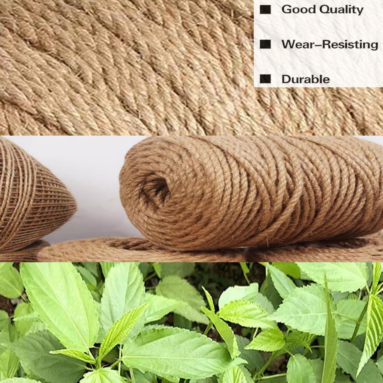 Cuerda de sisal para jardinería y rascador de gatos, cuerda natural, 20 m, 30 m, 50 m, cuerda de yute para reparar árbol de gato (20 mm x 30 metros)