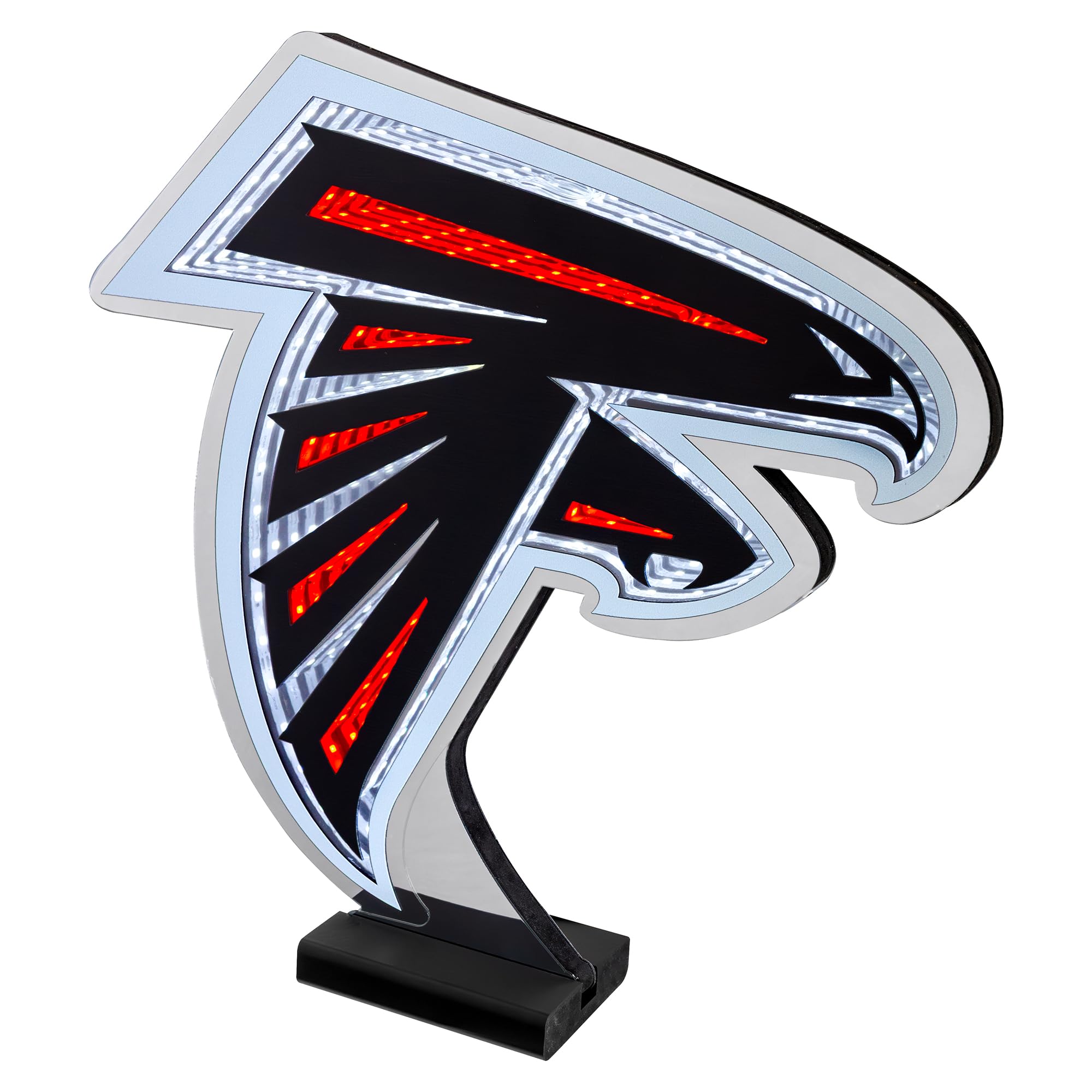 Sporticulture NFL Team Atlanta Falcons LED Infinity Logo Light - 3D Light Effect, Acrylic Display with UL Plug and Stand