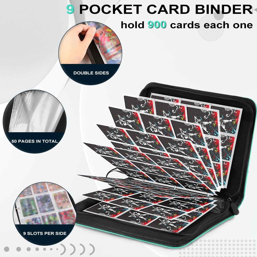 Carpeta Con 900 Bolsillos Para Tarjetas Coleccionables, Carpeta De Beisbol Compatible Con Protector De 3 Anillos~p151375200
