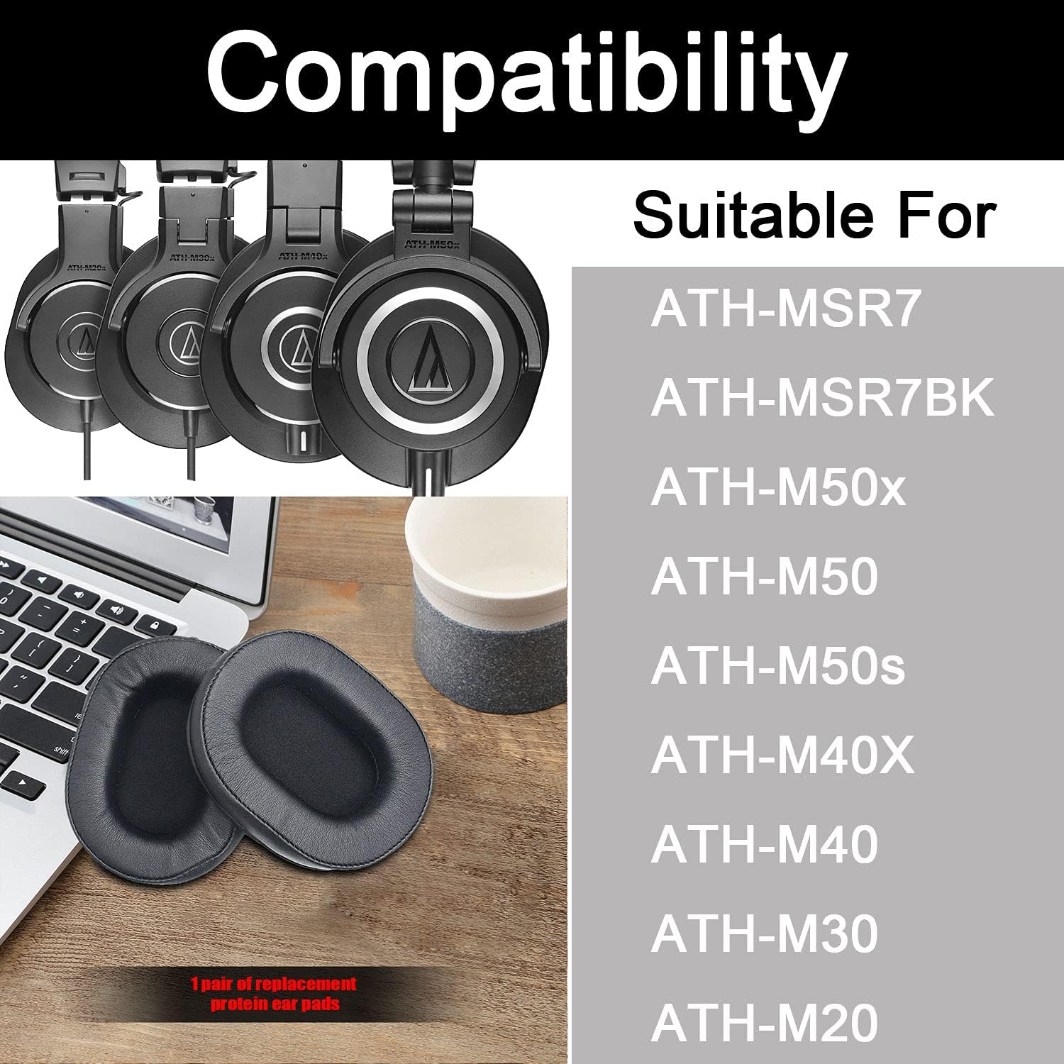 Memory Foam Best Earpads For M40x Earpads For Audio-Technica ATH