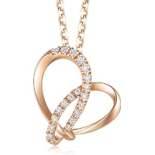 CHOW SANG SANG PROMESSA 18K Rose Gold 0.11 Carat G-H Color, SI Clarity Diamond Love Knot Pendant for Women 92445P [Not Include the Necklace]