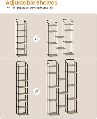 Miniatura 7 de Hzuaneri Zapatero vertical, estantes para zapatos, organizador de zapatos de madera para armario, entrada, torre de zapatos para espacios pequeños,
