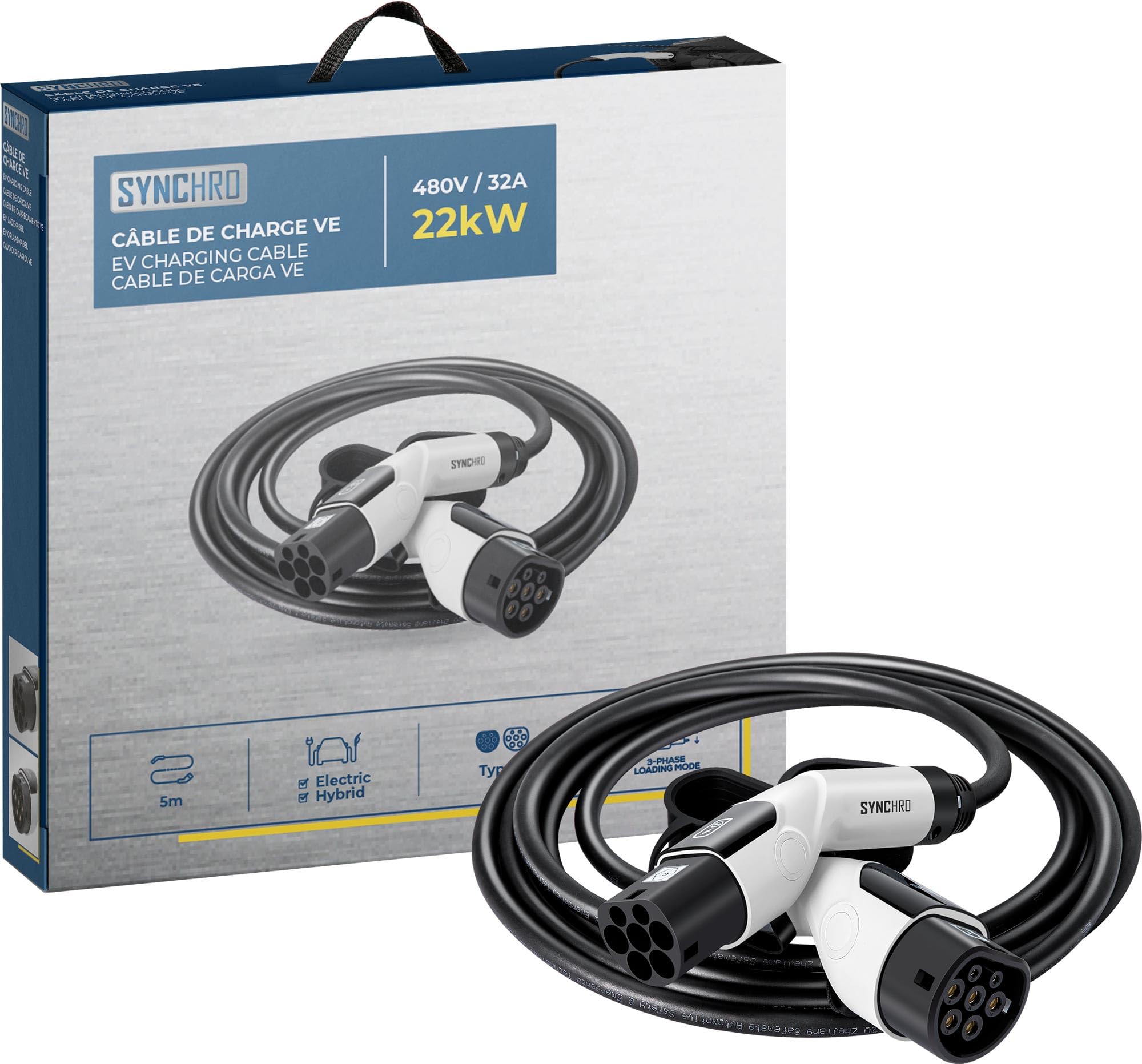 SYNCHRO Câble VE à Charge T2 triphasé 22kW (32A)