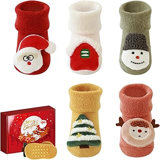 Fassory Baby,Clothing,Baby Boys 0-24m,Socks & Tights,Socks Fassory Christmas Warm Winter Floor Socks Gift Set 5 Pairs with Non Slip Grips for 0-36 Months Toddler Baby Boys Girls Cute Santa Snowman Decors