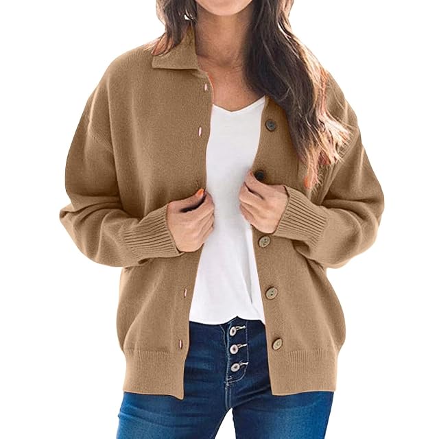 Cashmere Cardigan Sweaters for Women Long Sleeve Luxury Cozy Knit Clothes Open Front Button Down Cardigan for Women